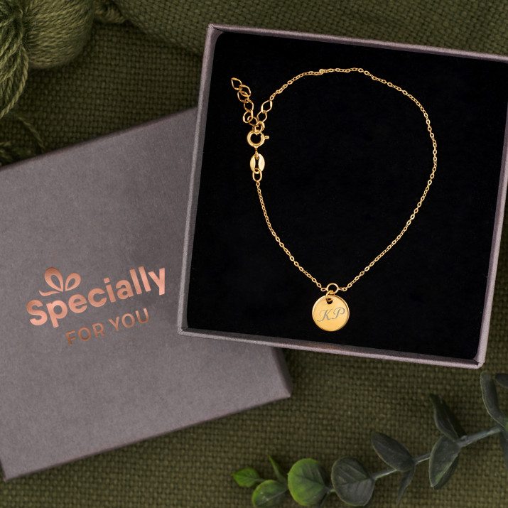 Initialen - Mama - Silberarmband mit Kreisanhänger